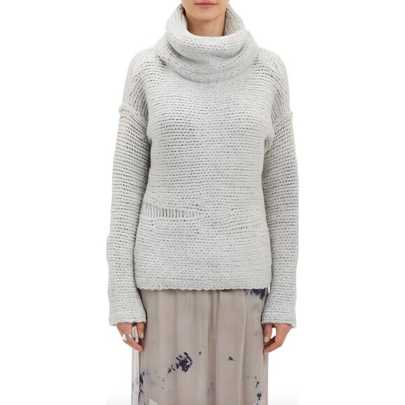 Raquel Allegra x Barneys Womens Gray Turtleneck Royal Baby Alpaca Sweater Size 0 - Picture 1 of 12